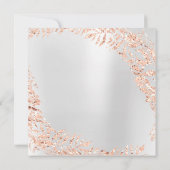 ブライダルシャワーリーフレースグリッターピンクローズシルバー 招待状 (裏面)