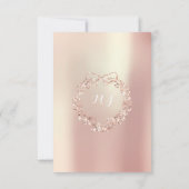 ブライダルシャワールクスフローラリースパールピンクローズ 招待状 (裏面)