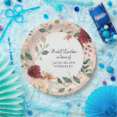 ブライダルシャワールンチョンウォーターカラーフローラ赤面 ペーパープレート (パーティー)