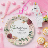 ブライダルシャワールンチョンウォーターカラーフローラ赤面 ペーパープレート (パーティー)