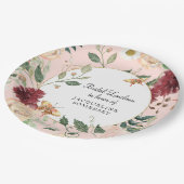 ブライダルシャワールンチョンウォーターカラーフローラ赤面 ペーパープレート (アングル)