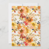 ブライダルシャワールンチョンオレンジイエロー秋フローラI 招待状 (裏面)
