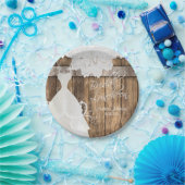 ブライダルシャワールンチ素朴ョンウッドアンドレース ペーパープレート (パーティー)