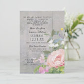 ブライダルシャワールンチ素朴ョンエレガントフローラ牡丹 招待状 (スタンド正面)
