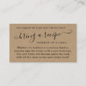 ブライダルシャワーレシピのリクエスト エンクロージャーカード (正面)