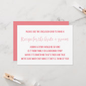 ブライダルシャワーレシピカードことわざ招待状挿入 カード (正面/裏面インサイチュ)