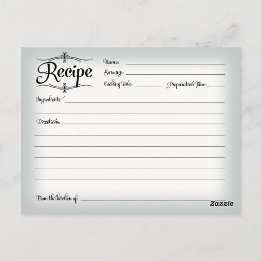 ブライダルシャワーレシピカードカップケーキスクロールレトロ ポストカード (裏面)
