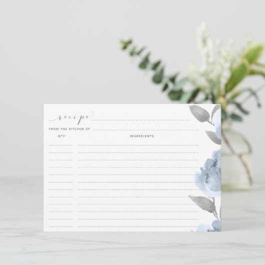 ブライダルシャワーレシピカードダスティブルーグレイ結婚ズ (スタンド正面)