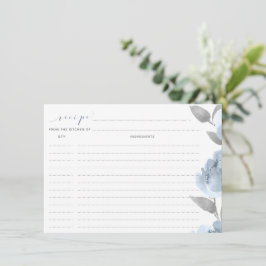 ブライダルシャワーレシピカードダスティブルーグレイ結婚ズ