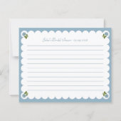 ブライダルシャワーレシピカードダスティブルーフローラ (裏面)