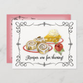 ブライダルシャワーレシピカードデザートレトロ ポストカード (正面/裏面)