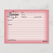 ブライダルシャワーレシピカードデザートレトロ ポストカード (裏面)