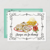 ブライダルシャワーレシピカードデザートレトロ ポストカード (正面/裏面)