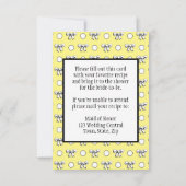 ブライダルシャワーレシピカードドットボーズバターイエロー 出欠カード (裏面)