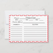 ブライダルシャワーレシピカードピンク&ホワイト水玉模様 出欠カード (正面)