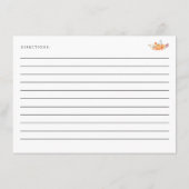 ブライダルシャワーレシピカード秋パンプキン秋 エンクロージャーカード (裏面)