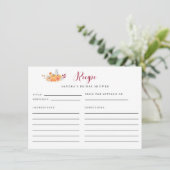 ブライダルシャワーレシピカード秋パンプキン秋 エンクロージャーカード (スタンド正面)