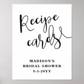 ブライダルシャワーレシピカード記号 ポスター (正面)
