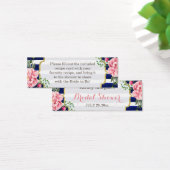 ブライダルシャワーレシピカード詩フローラネイビーストライプズ (デスク)