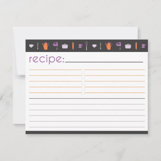 ブライダルシャワーレシピカード (正面)