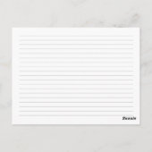 ブライダルシャワーレシピカード、シンプル金ゴールド枠 ポストカード (裏面)