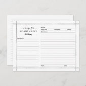 ブライダルシャワーレシピカード、シンプル銀枠 ポストカード (正面/裏面)