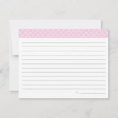 ブライダルシャワーレシピカード – ピンク (裏面)