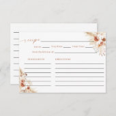 ブライダルシャワーレシピカード、ボホーブルーケフローラ 招待状 (正面/裏面)