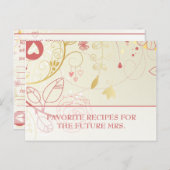 ブライダルシャワーレシピカード – ヴィンテージフローラ ポストカード (正面/裏面)