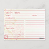 ブライダルシャワーレシピカード – ヴィンテージフローラ ポストカード (裏面)