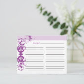 ブライダルシャワーレシピカード – 紫 (スタンド正面)