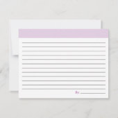 ブライダルシャワーレシピカード – 紫 (裏面)