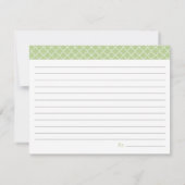 ブライダルシャワーレシピカード – 緑 (裏面)