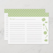 ブライダルシャワーレシピカード – 緑 (正面/裏面)