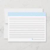 ブライダルシャワーレシピカード – 青 (裏面)