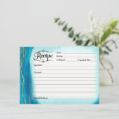 ブライダルシャワーレシピカーモダンドシンプルジオードブルー 招待状 (スタンド正面)