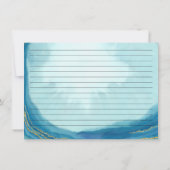 ブライダルシャワーレシピカーモダンドシンプルジオードブルー 招待状 (裏面)