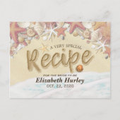 ブライダルシャワーレシピサマーサンディビーチスターフィッシュ インビテーションポストカード (正面)