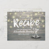 ブライダルシャワーレシピシャンパングラスウッドライト ポストカード (正面/裏面)