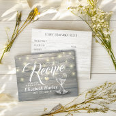 ブライダルシャワーレシピシャンパングラスウッドライト ポストカード