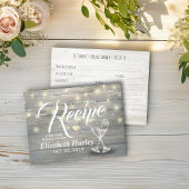 ブライダルシャワーレシピシャンパングラスウッドライト ポストカード