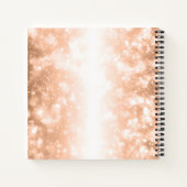 ブライダルシャワーレシピブックバラ金ゴールドきらめく灯 ノートブック (裏面)