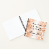 ブライダルシャワーレシピブックバラ金ゴールドきらめく灯 ノートブック (内部)