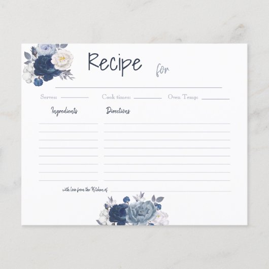 ブライダルシャワーレシピラブアドバイスカード (正面)