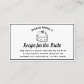 ブライダルシャワーレシピリクエストカードブラック&ホワイト エンクロージャーカード (正面)