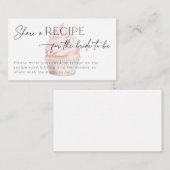 ブライダルシャワーレシピリクエストピンクカップケーキ エンクロージャーカード (正面/裏面)