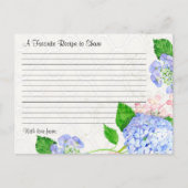 ブライダルシャワーレシピ共有ブルーアジサイフローラ ポストカード (正面)