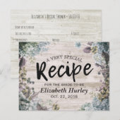 ブライダルシャワーレシピ植物性フローラ素朴ウッド インビテーションポストカード (正面/裏面)