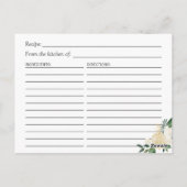 ブライダルシャワーレシピ紫色の紫色の花 ポストカード (裏面)