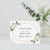 ブライダルシャワーレシピ自然グリーン金ゴールドフローラ ポストカード (スタンド正面)